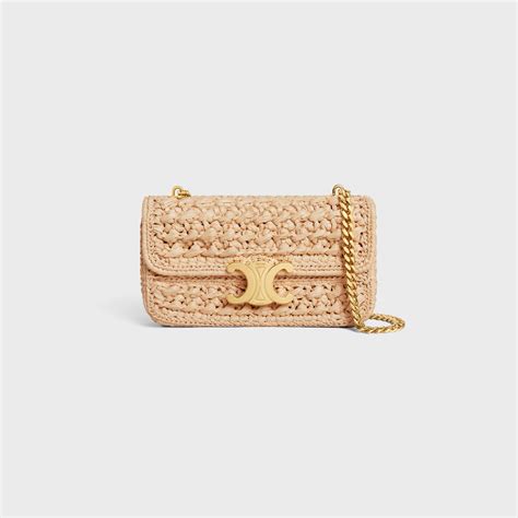 celine mini triomphe raffia|Celine.